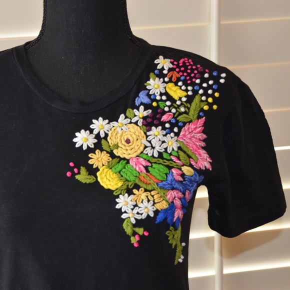 Anthropologie Spring Garden Embroidered Tee by Tiny - Picture 3 of 11